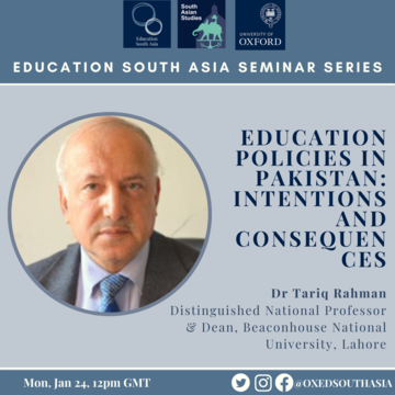 dr tariq rahman  education south asia seminar